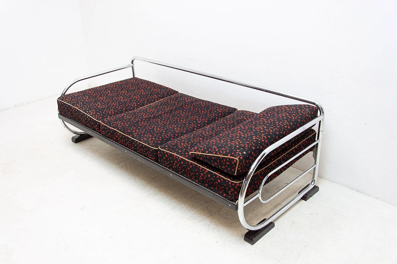 Bauhaus sofa in chrome tubular steel by Hynek Gottwald, 1930s 18