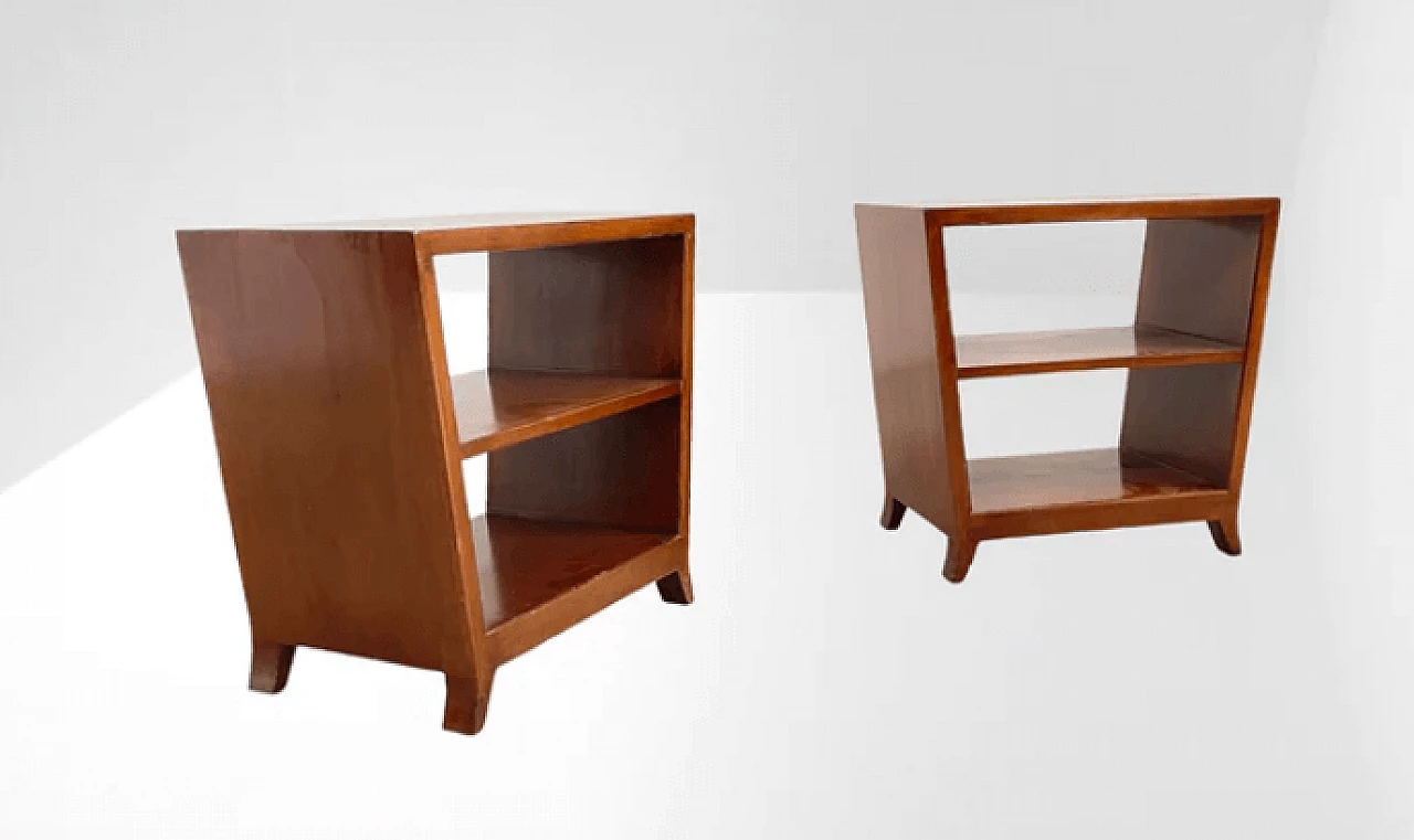 Pair of walnut bookcases by Gio Ponti for Schirolli, 1950s 1