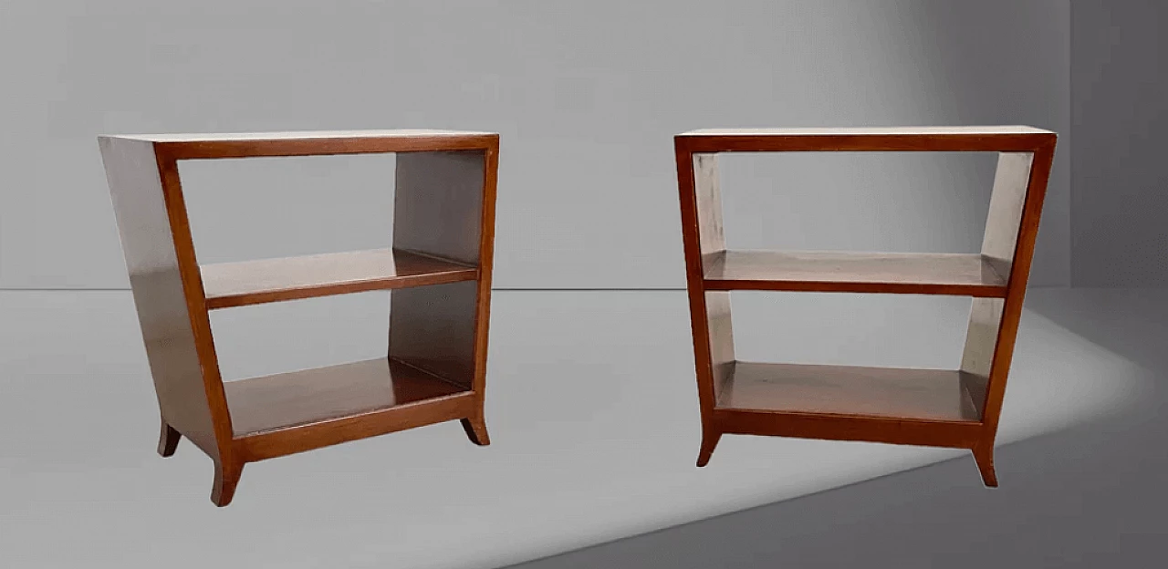 Pair of walnut bookcases by Gio Ponti for Schirolli, 1950s 3