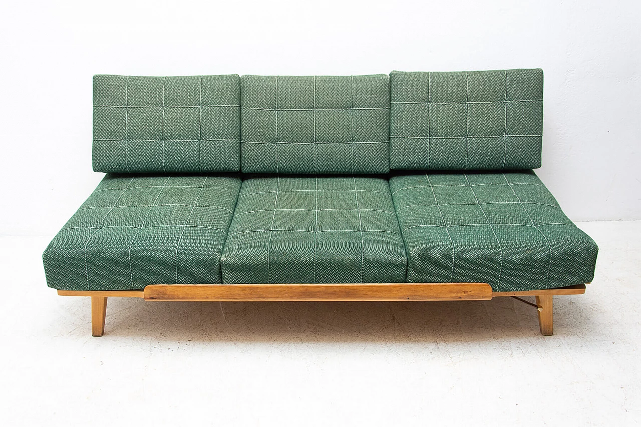 Folding beech sofa bed by Drevotvar, 1970s 5