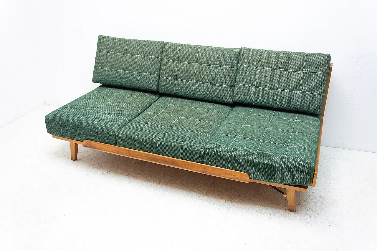 Folding beech sofa bed by Drevotvar, 1970s 6
