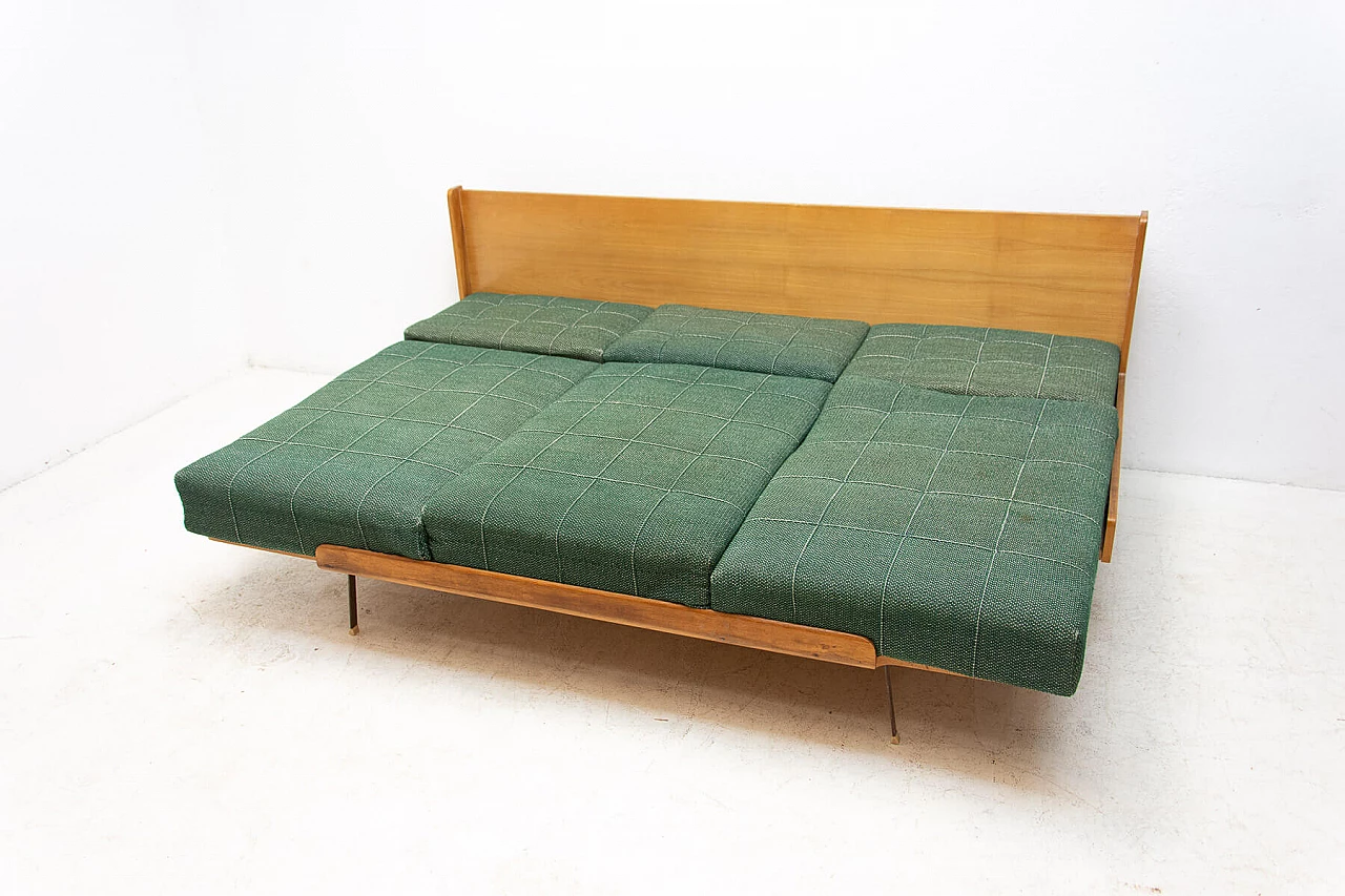 Folding beech sofa bed by Drevotvar, 1970s 10