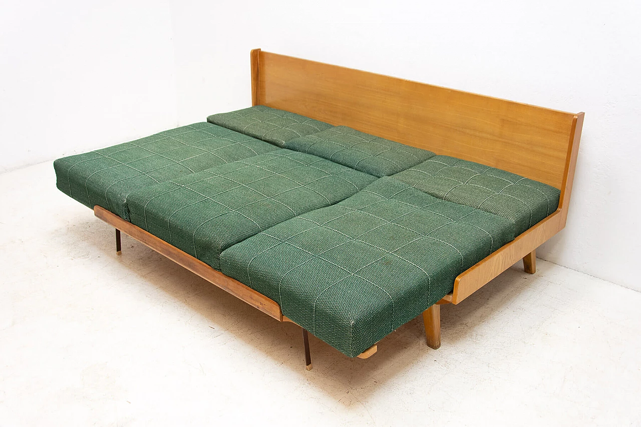 Folding beech sofa bed by Drevotvar, 1970s 11