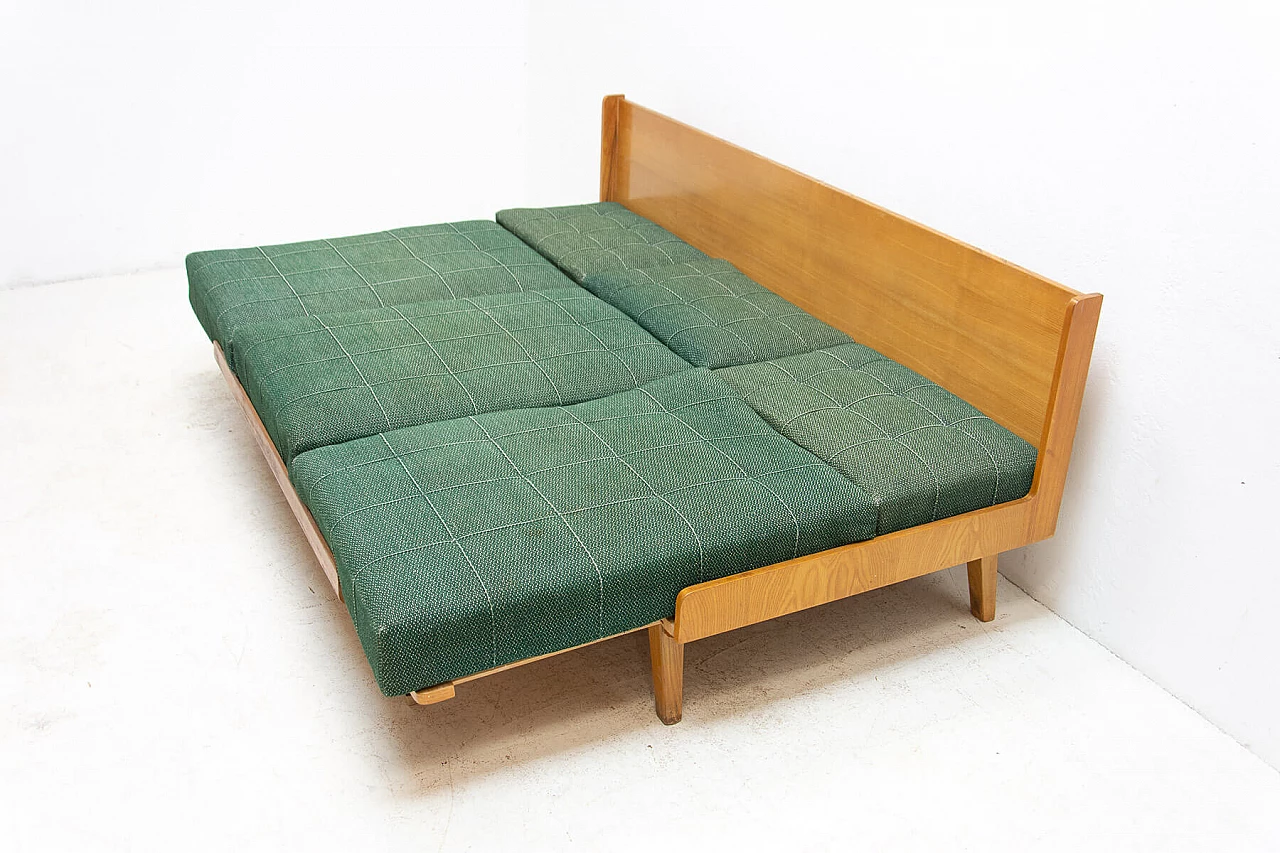 Folding beech sofa bed by Drevotvar, 1970s 12
