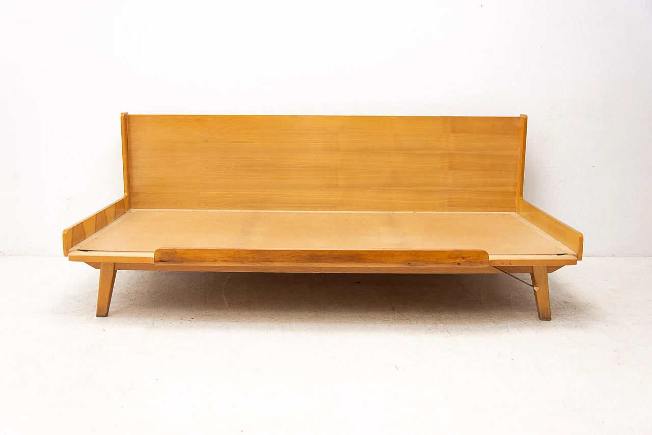 Folding beech sofa bed by Drevotvar, 1970s 14