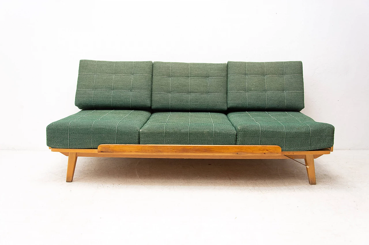 Folding beech sofa bed by Drevotvar, 1970s 17