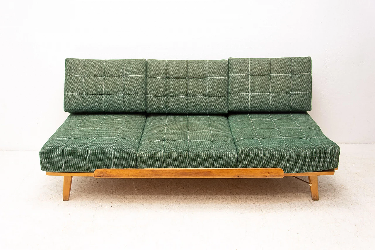 Folding beech sofa bed by Drevotvar, 1970s 18