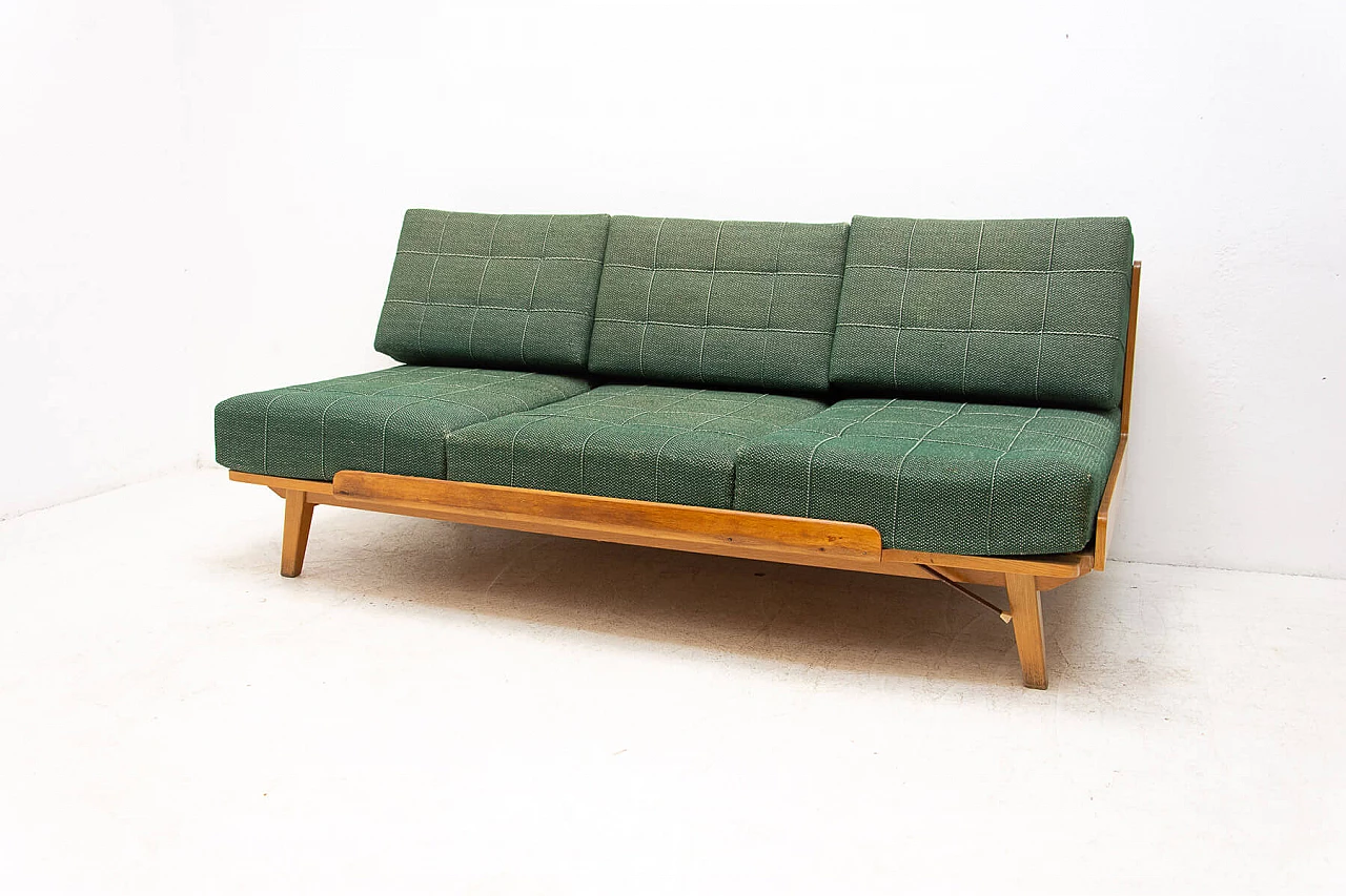 Folding beech sofa bed by Drevotvar, 1970s 20