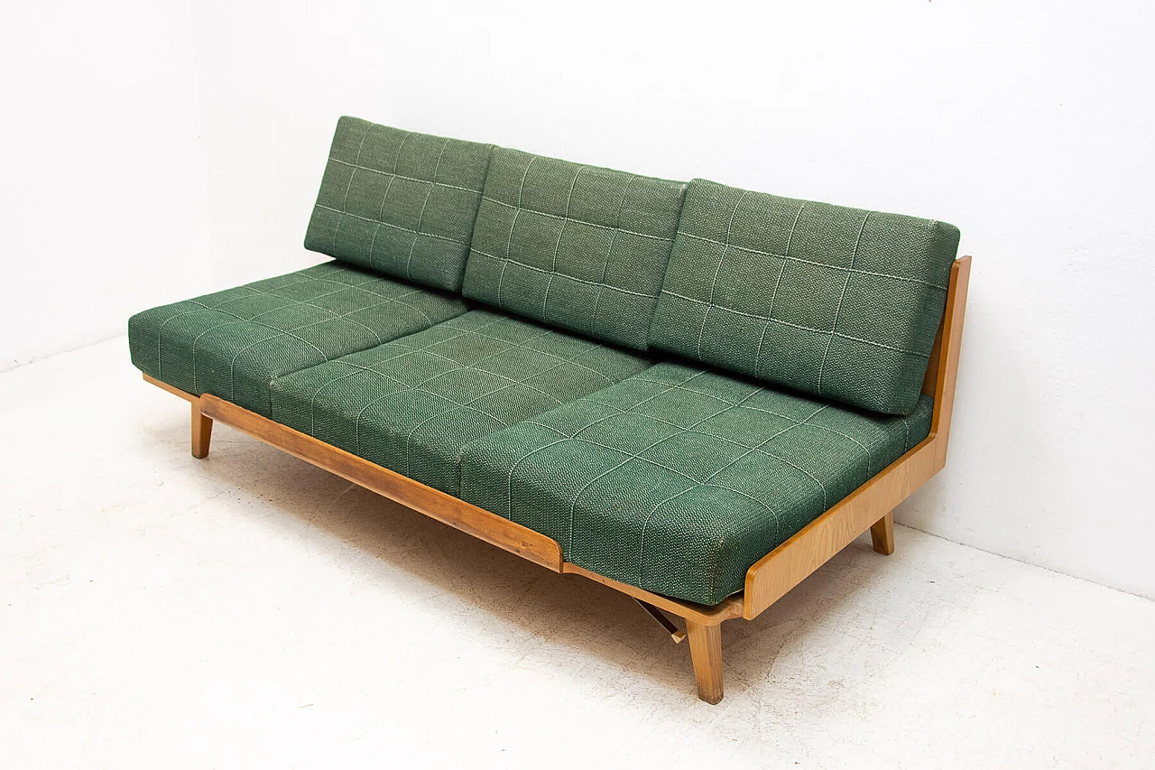 Folding beech sofa bed by Drevotvar, 1970s 21