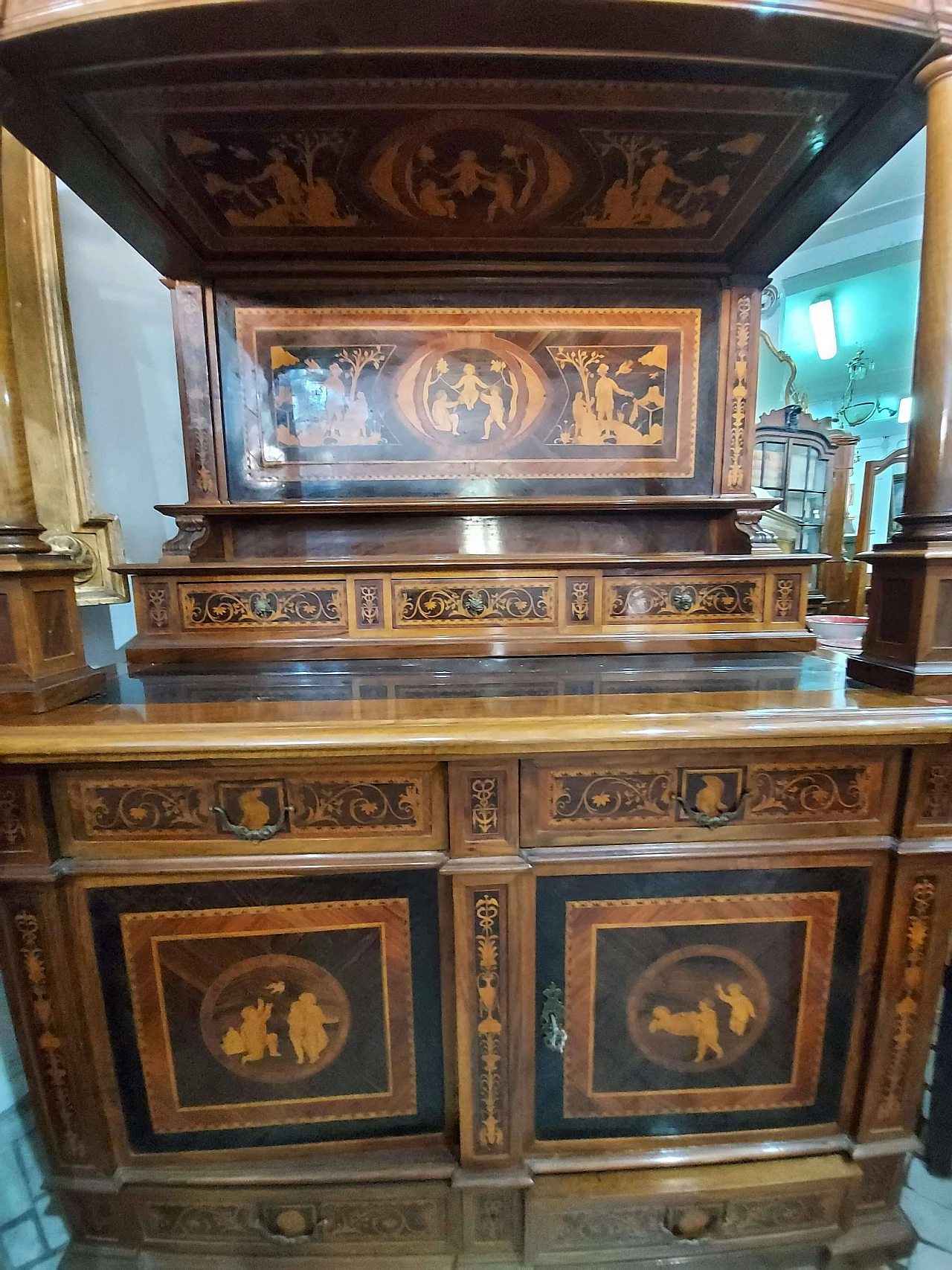 Rosewood sideboard inlaid in the style of Giuseppe Maggiolini, 19th century 2