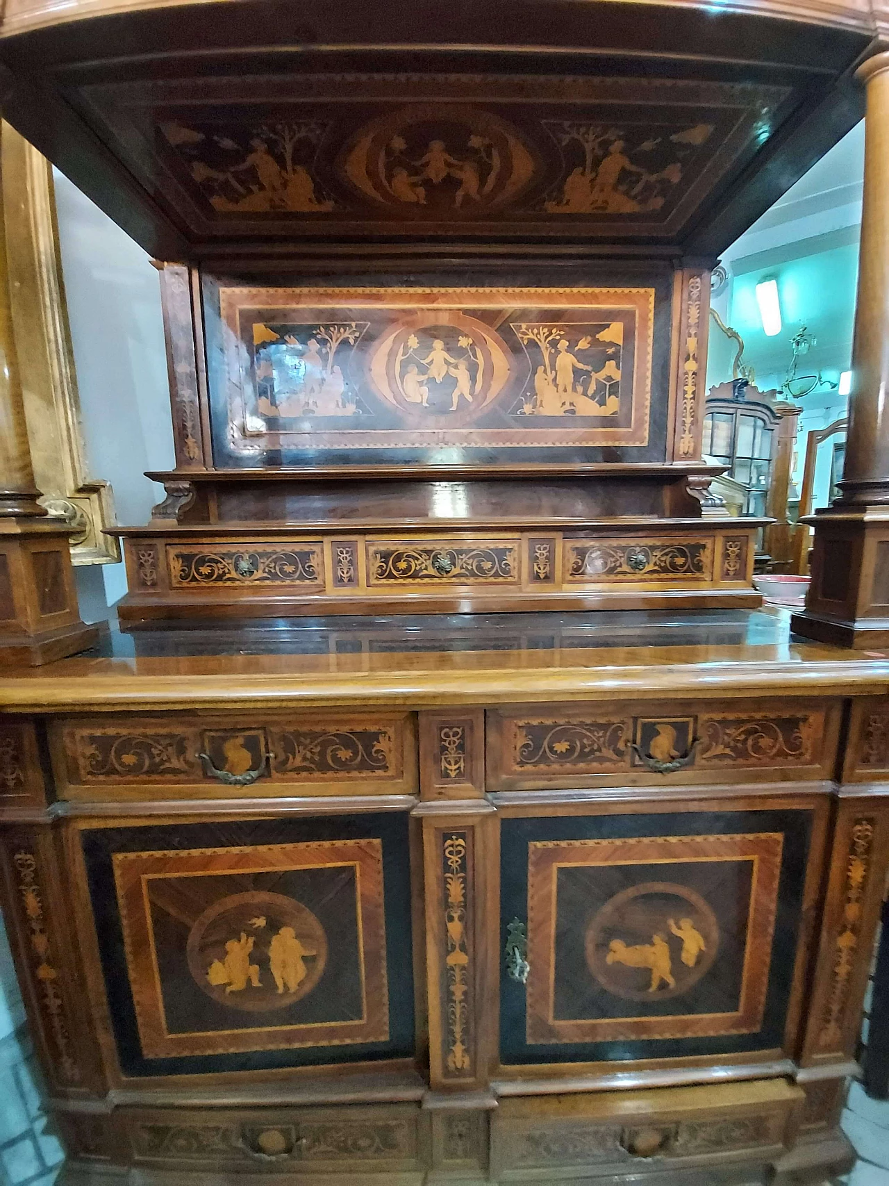 Credenza in palissandro intarsiata nello stile di Giuseppe Maggiolini, '800 2