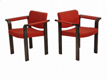 Pair of Danish armchairs upholstered in wool by Magnus Olesen, 1980s