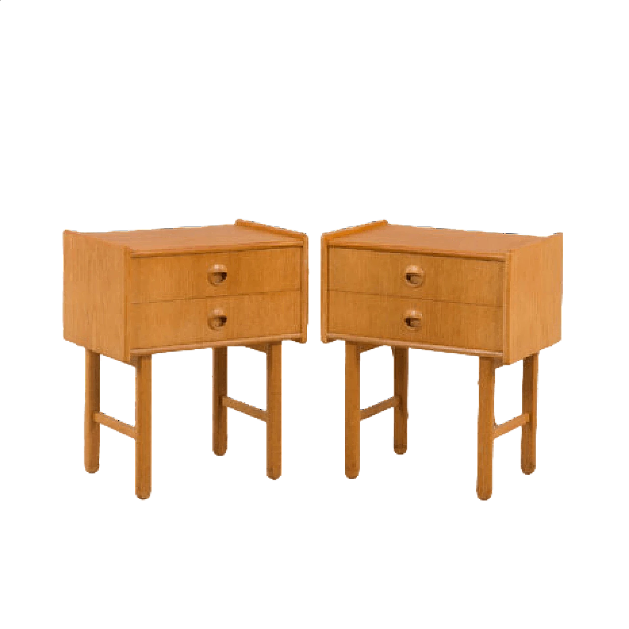 Pair of oak bedside tables by Talgø Møbler, 1960s 13
