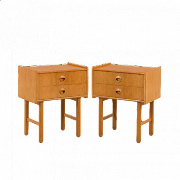 Pair of oak bedside tables by Talgø Møbler, 1960s