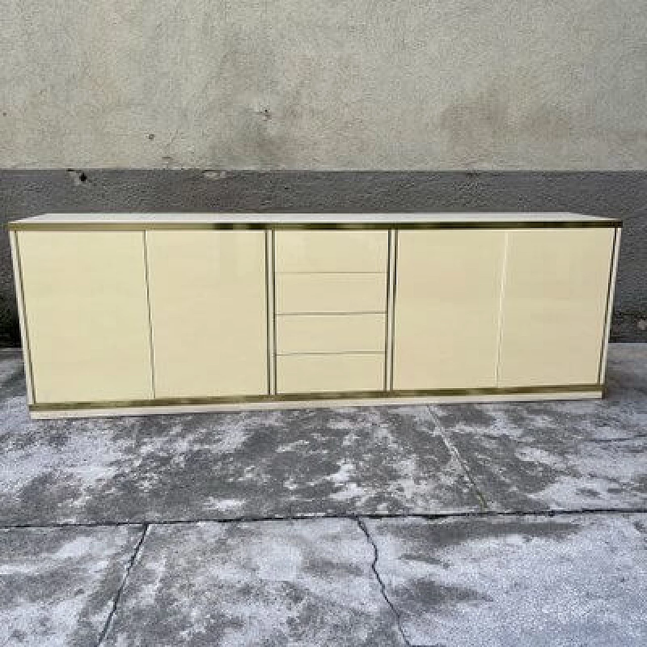 Brass and laminate cabinet, 1980s 4
