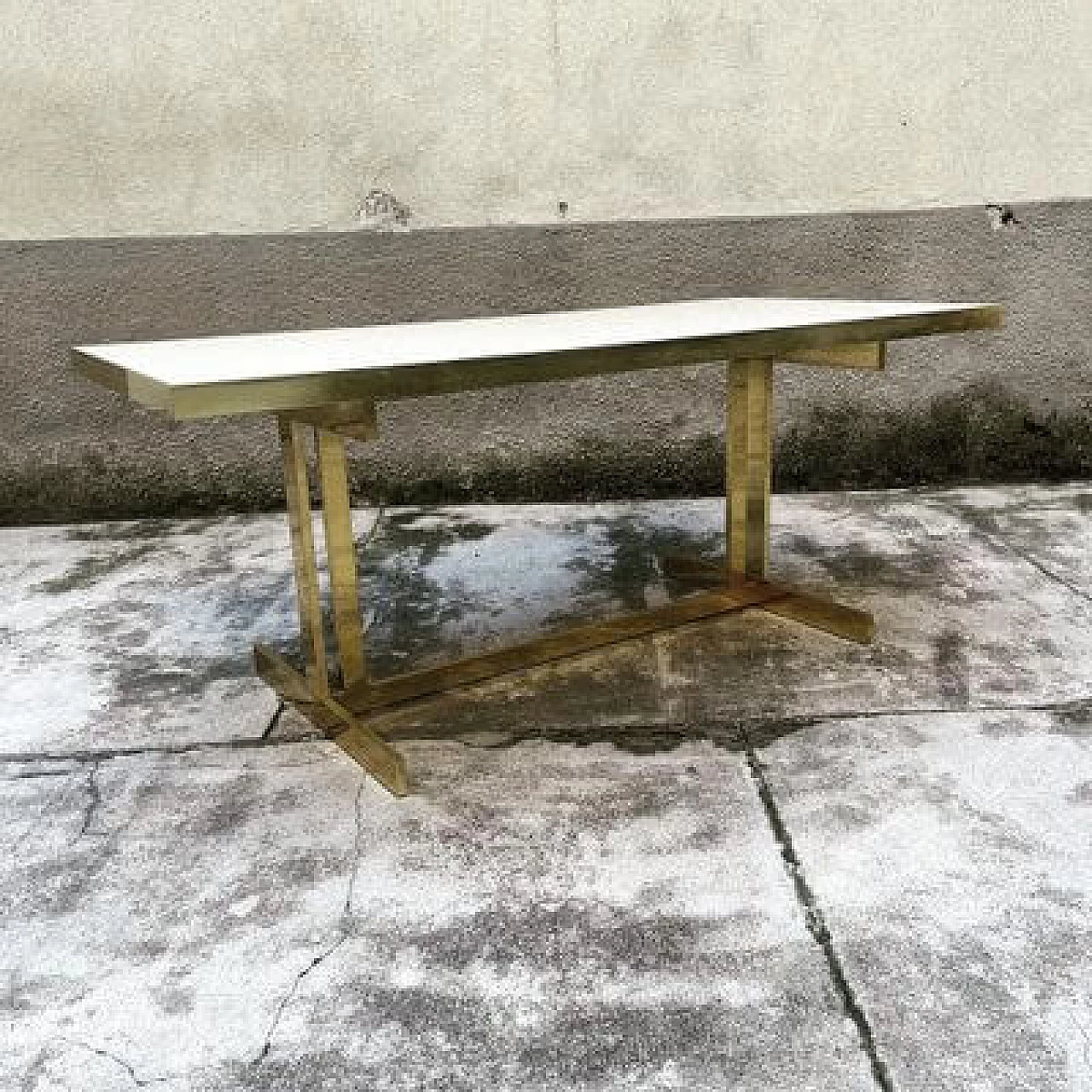 Brass and laminate dining table, 1980s 4