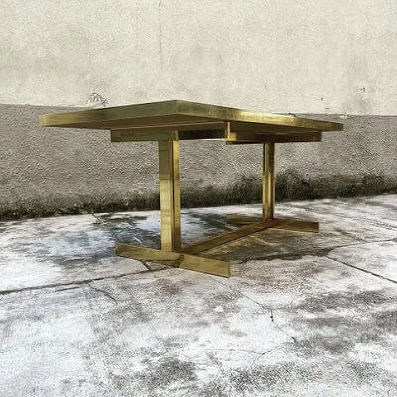 Brass and laminate dining table, 1980s 5