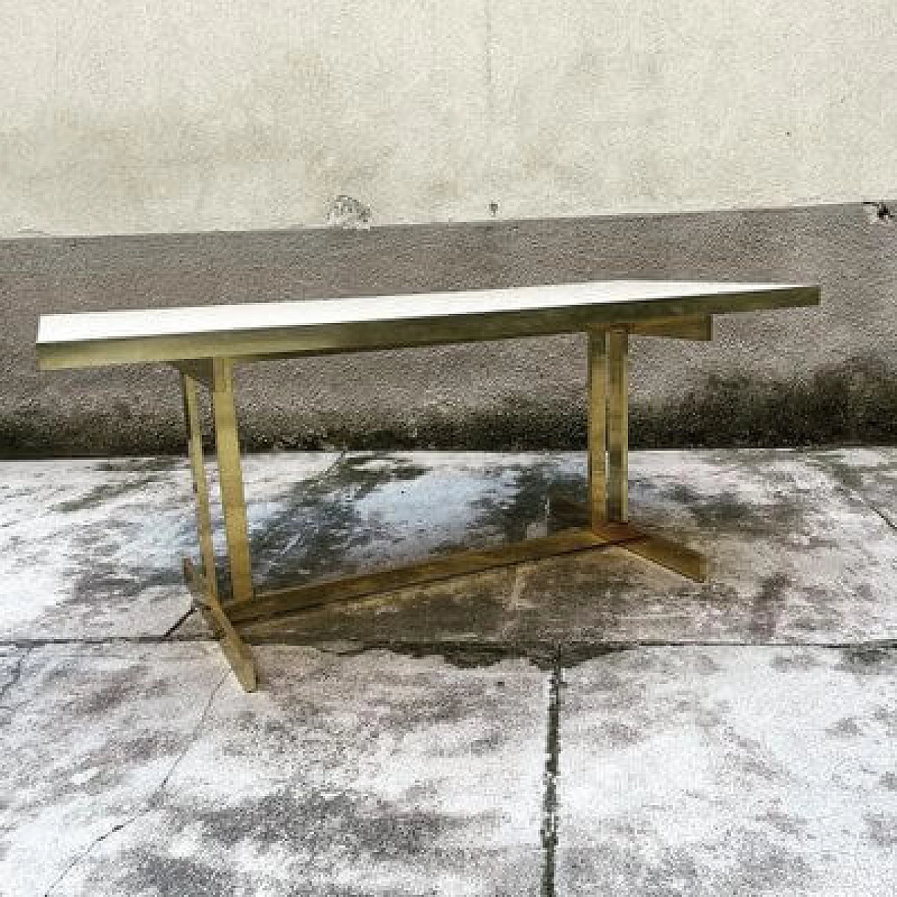 Brass and laminate dining table, 1980s 6