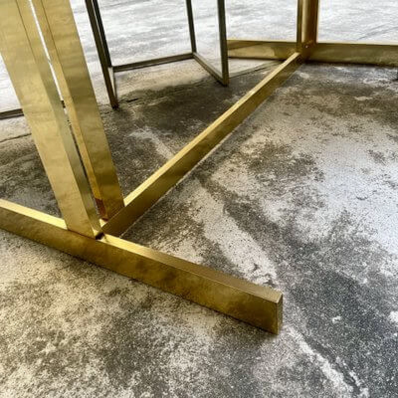 Brass and laminate dining table, 1980s 8