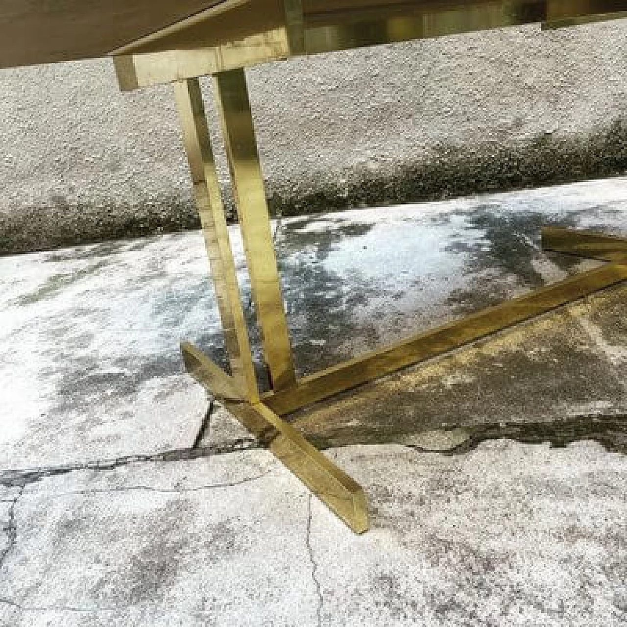Brass and laminate dining table, 1980s 9