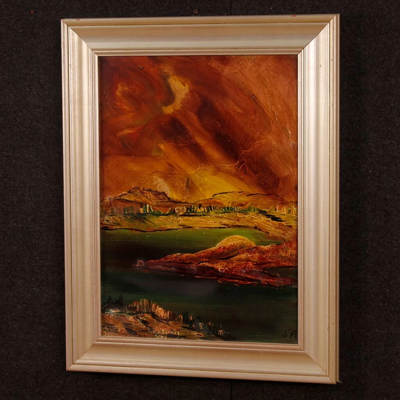 Paesaggio d'acqua, dipinto a tecnica mista su cartoncino 2