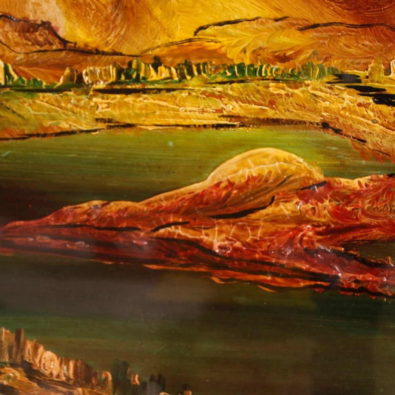 Paesaggio d'acqua, dipinto a tecnica mista su cartoncino 4