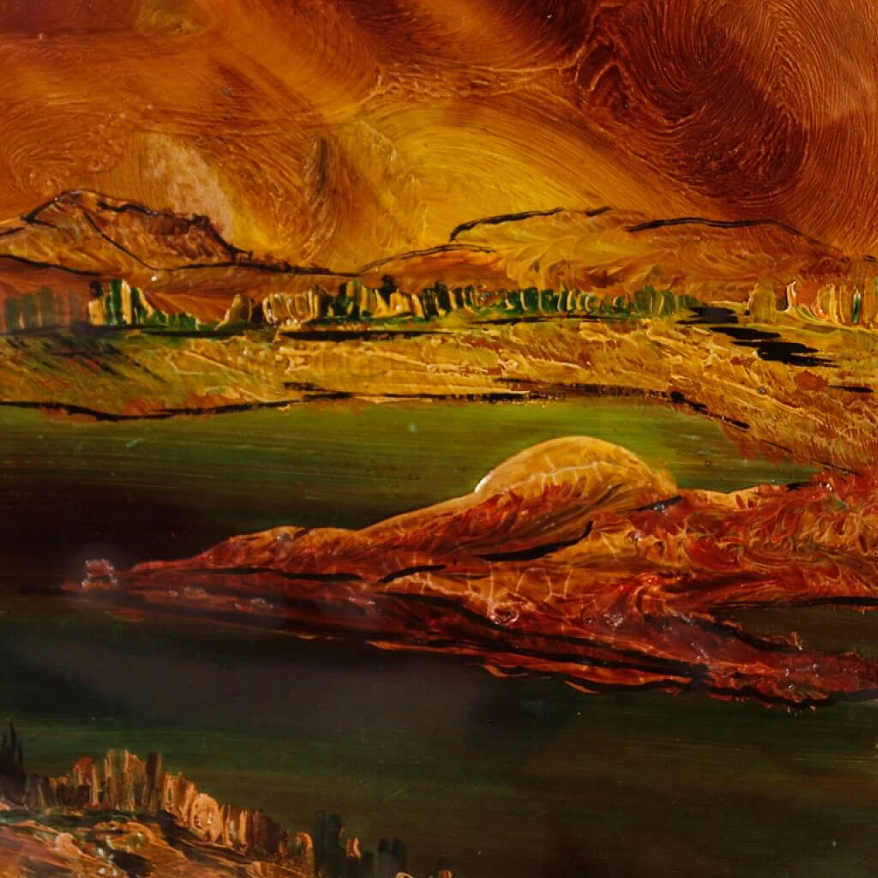 Paesaggio d'acqua, dipinto a tecnica mista su cartoncino 5