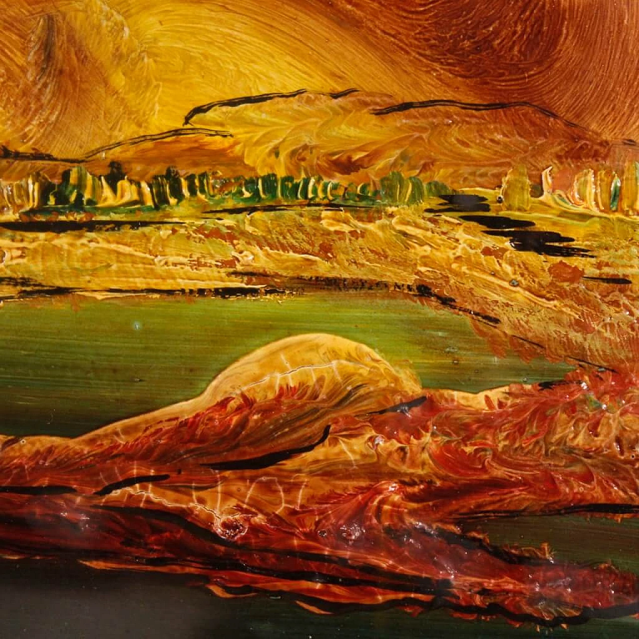 Paesaggio d'acqua, dipinto a tecnica mista su cartoncino 10