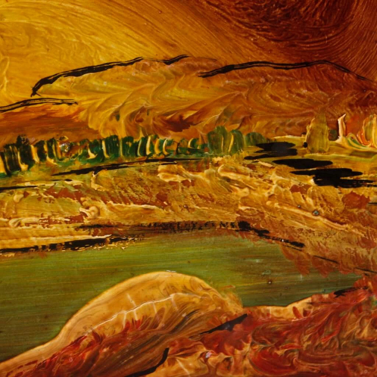 Paesaggio d'acqua, dipinto a tecnica mista su cartoncino 11