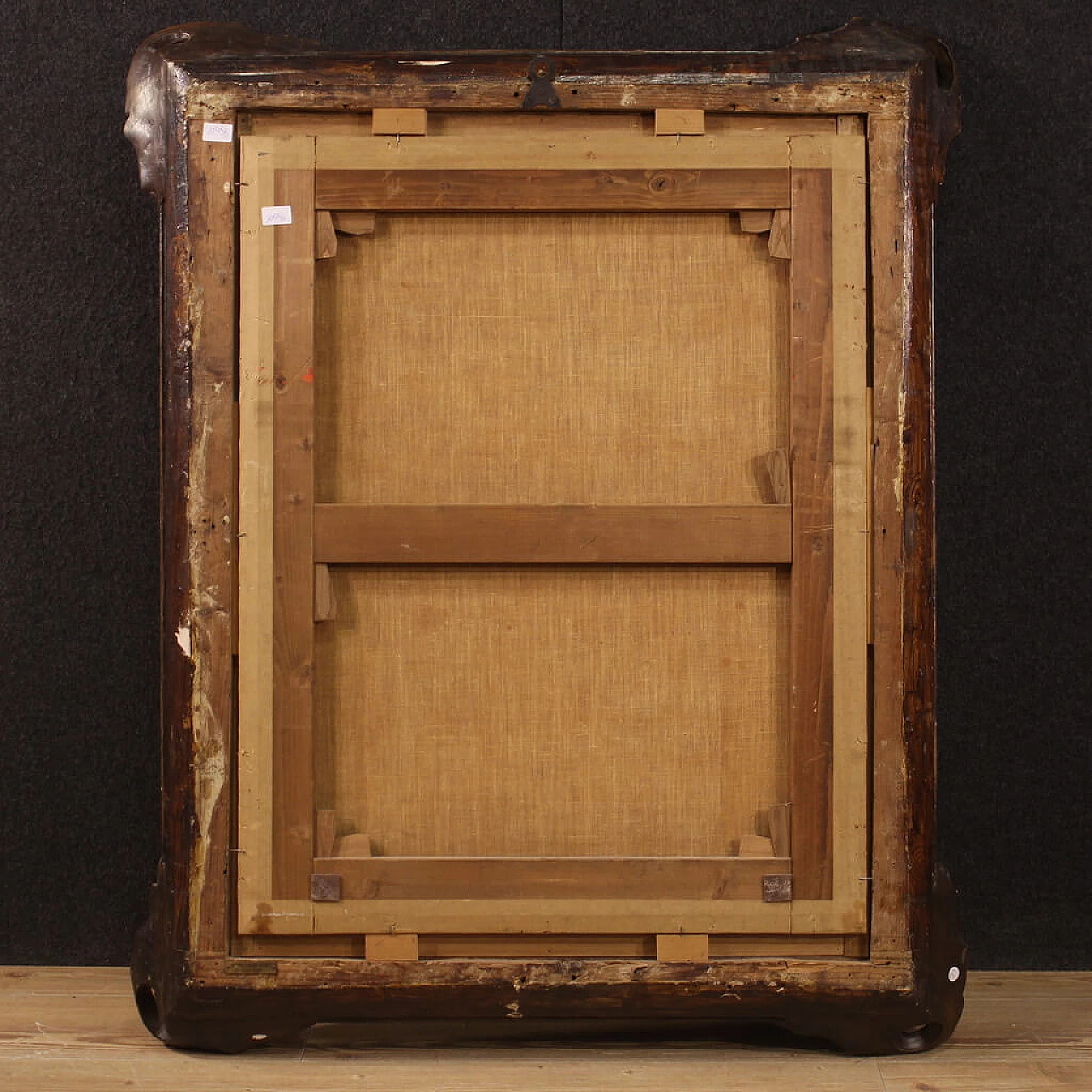 Landscape with figures and architectures, oil painting on canvas, 18th century 20