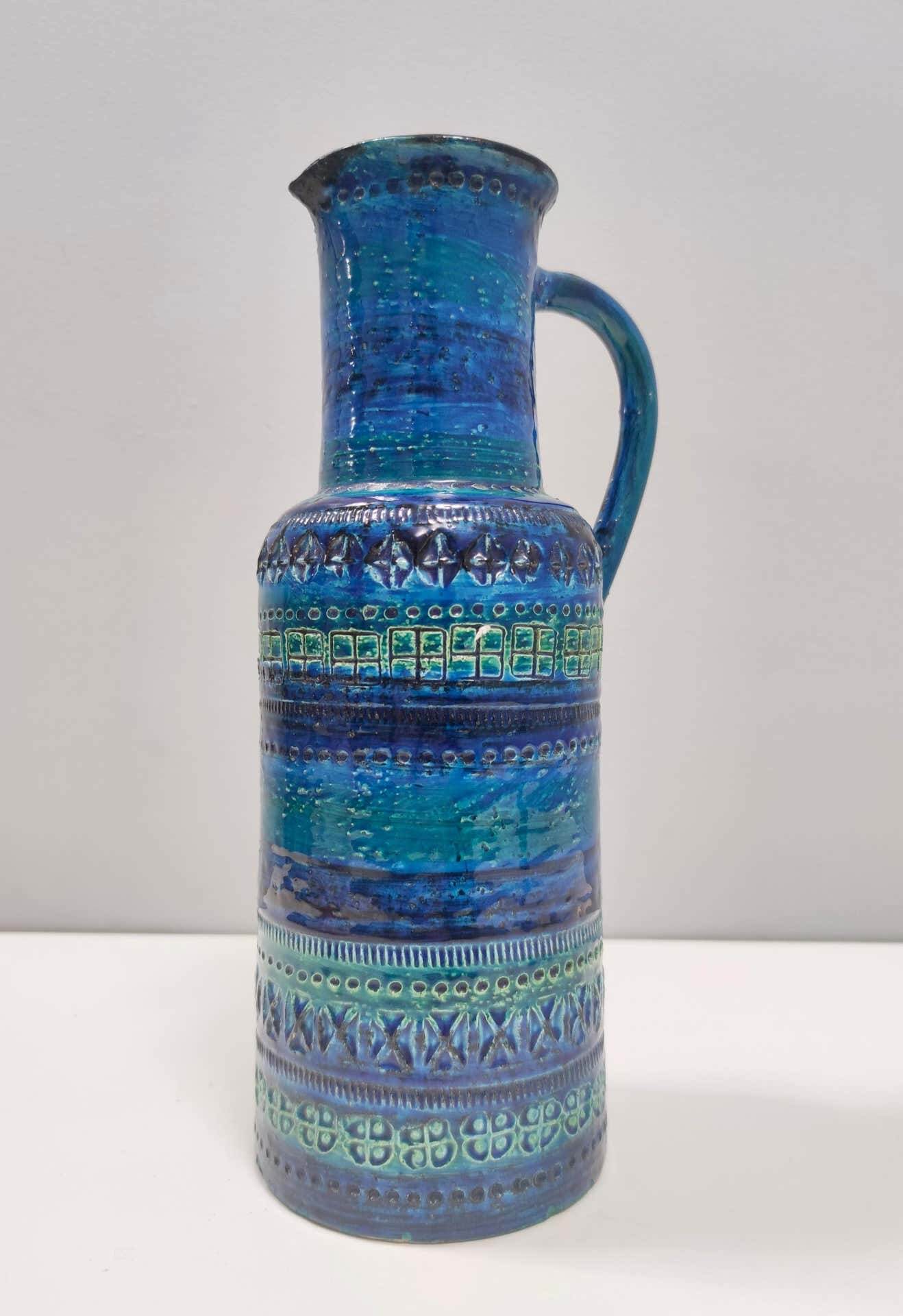 Vaso in ceramica Blu Rimini di A. Londi e F. Montelupo per Bitossi
