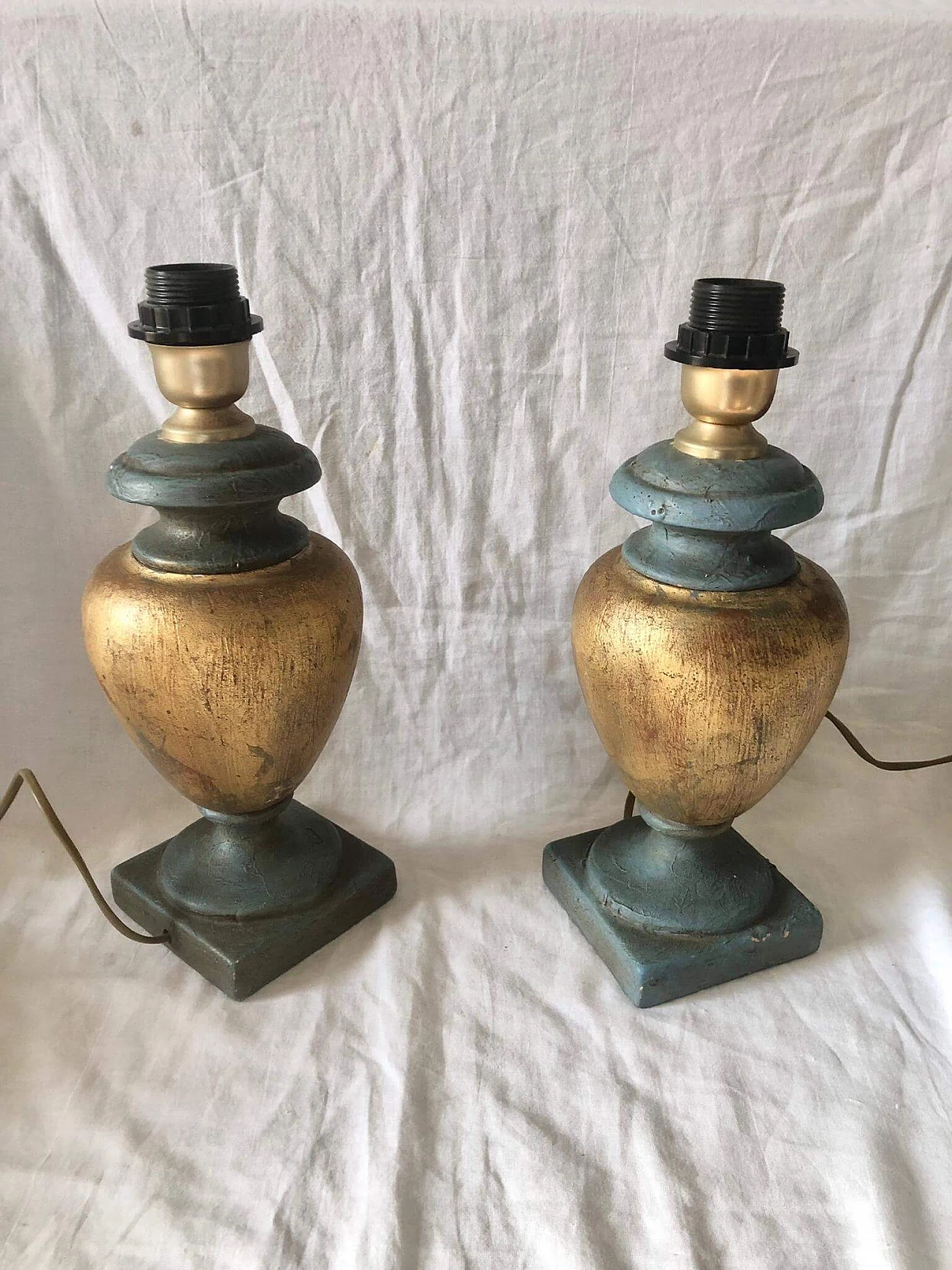 Pair of ceramic and parchment table lamps, 1970s 5