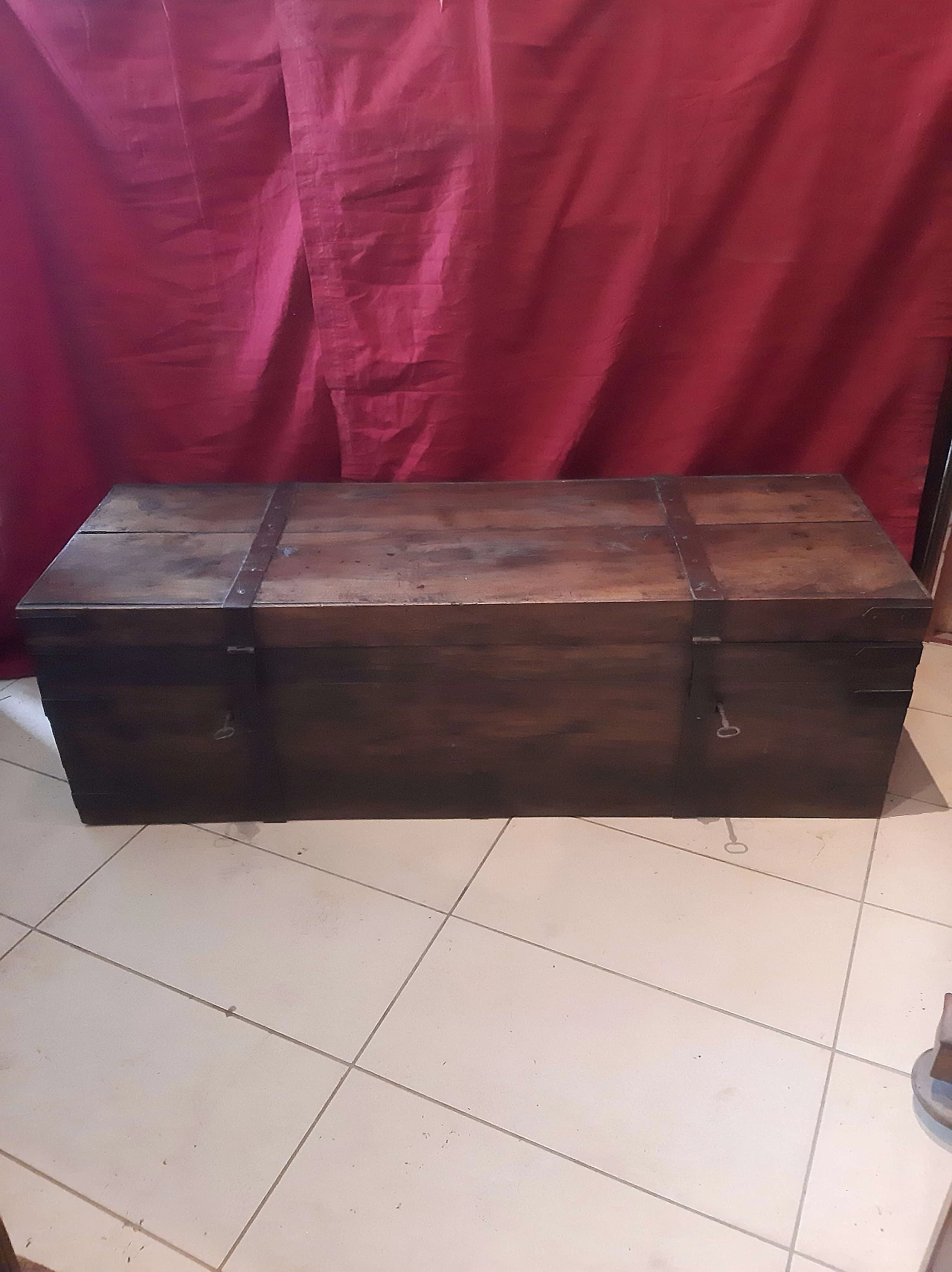 Walnut and metal trunk, early 19th century 11