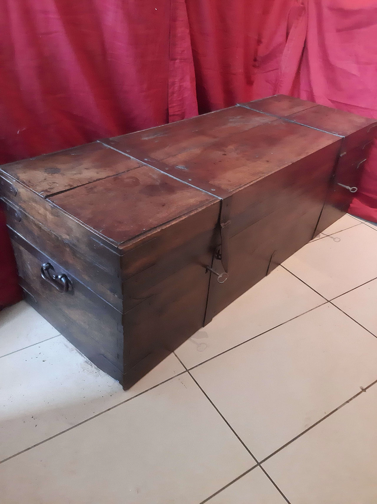 Walnut and metal trunk, early 19th century 12