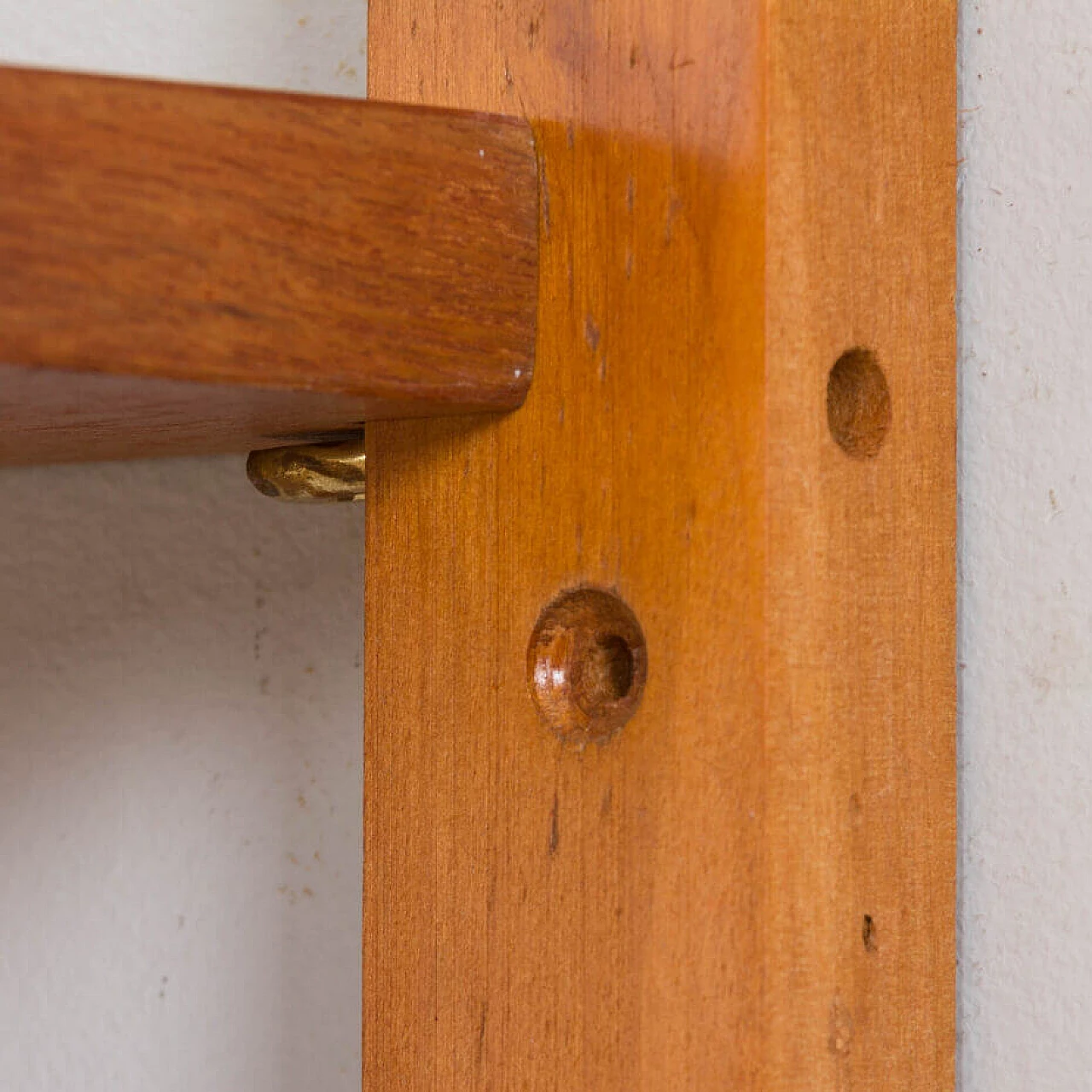 Danish modular teak wall bookcase with three shelves in the Cadovius style, 1960s 9