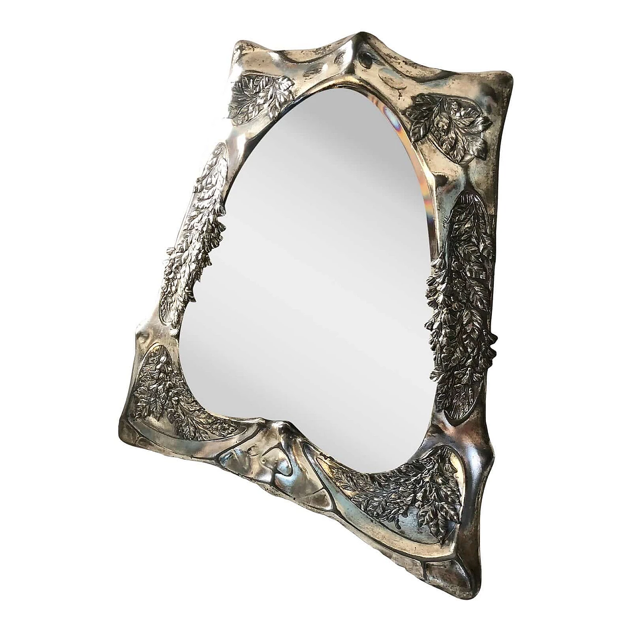 Art Nouveau table mirror in metal and silvered glass, 1920s 12