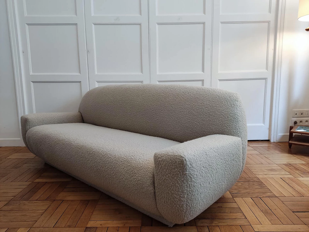Gray fabric sofa, 1970s 1