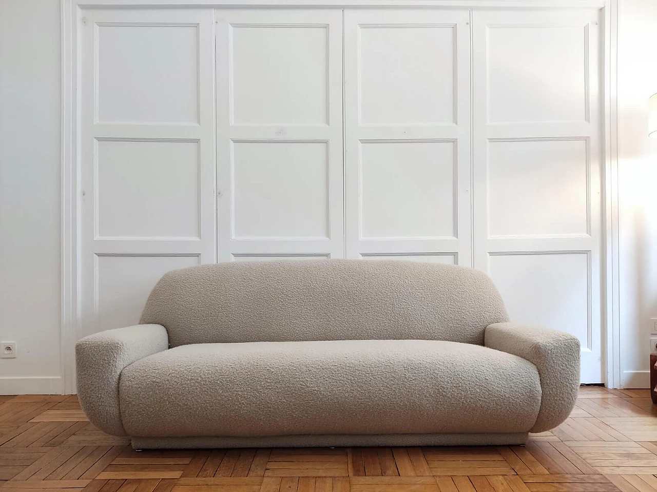 Gray fabric sofa, 1970s 5