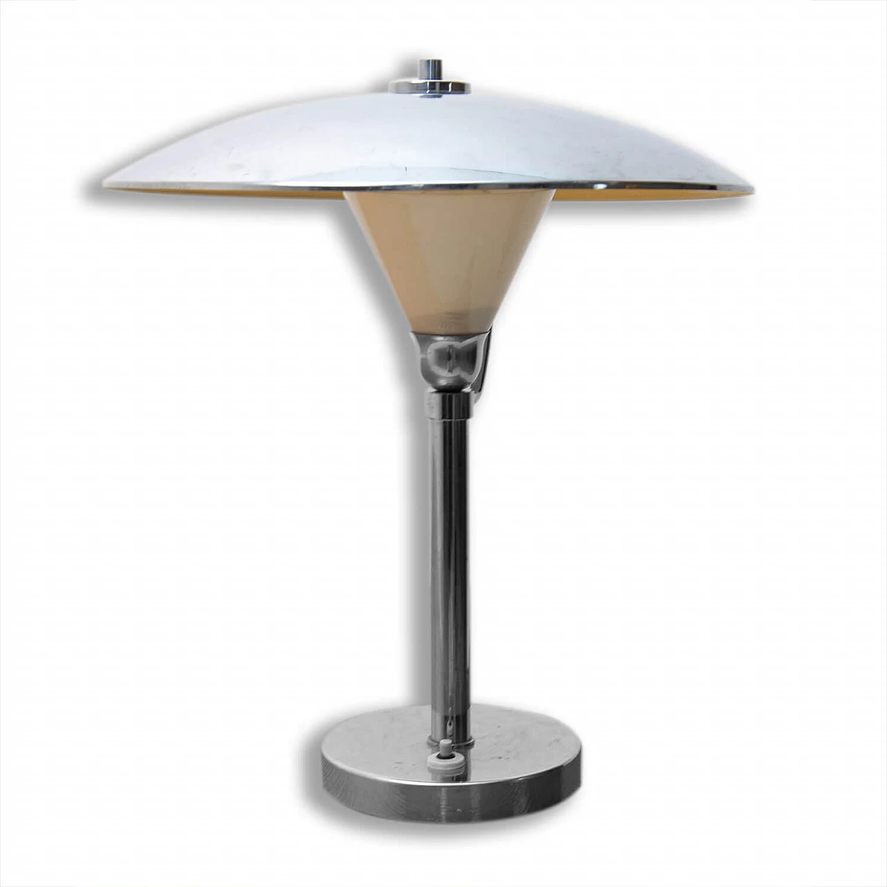 Lampada da tavolo cromata Bauhaus, anni '40 1