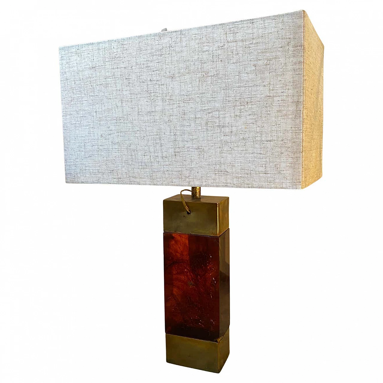Brass and lucite table lamp in the style of Gabriella Crespi, 1980s 1