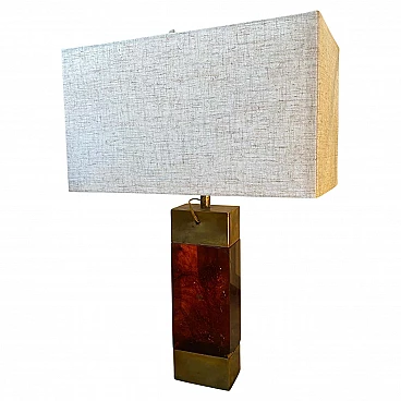 Brass and lucite table lamp in the style of Gabriella Crespi, 1980s