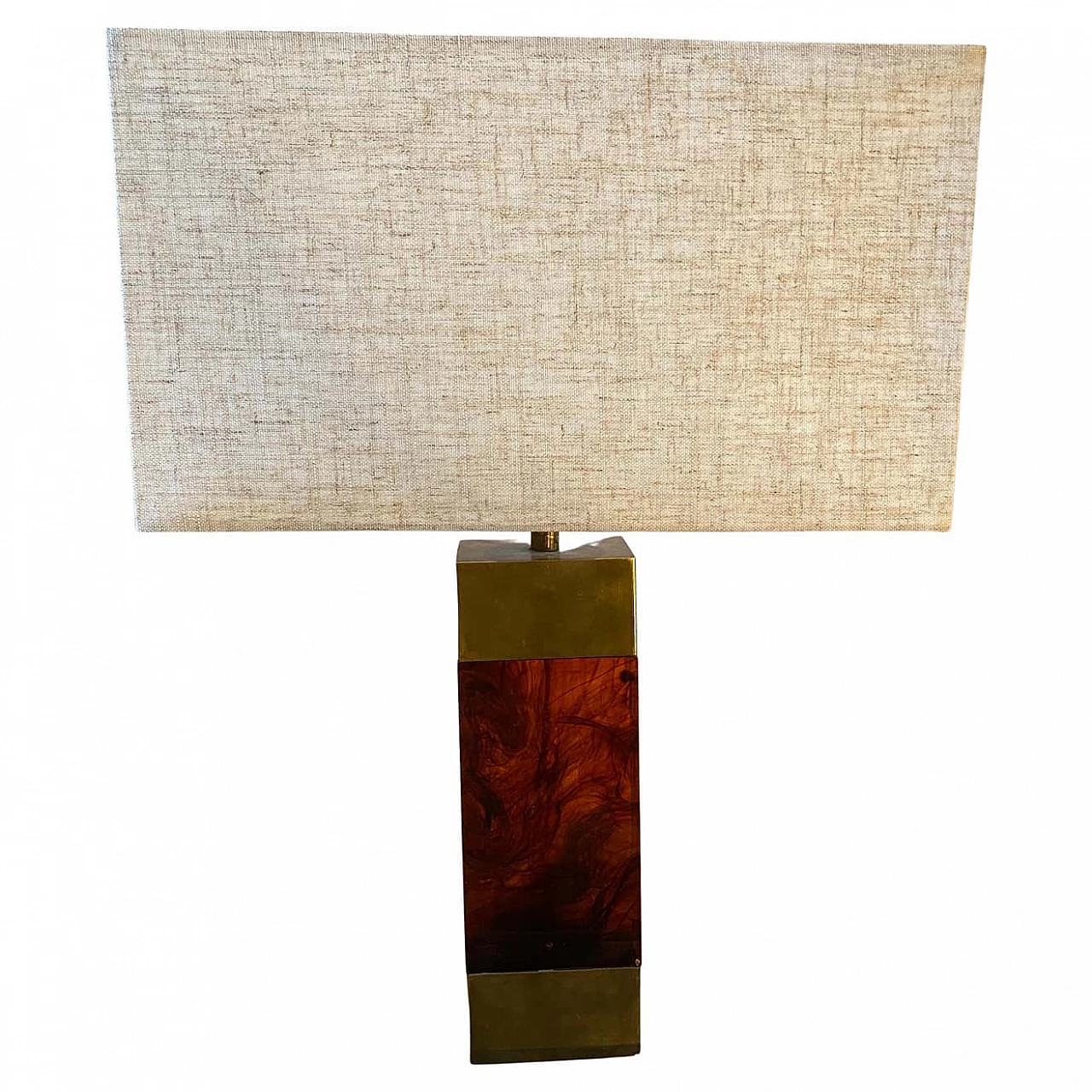 Brass and lucite table lamp in the style of Gabriella Crespi, 1980s 2