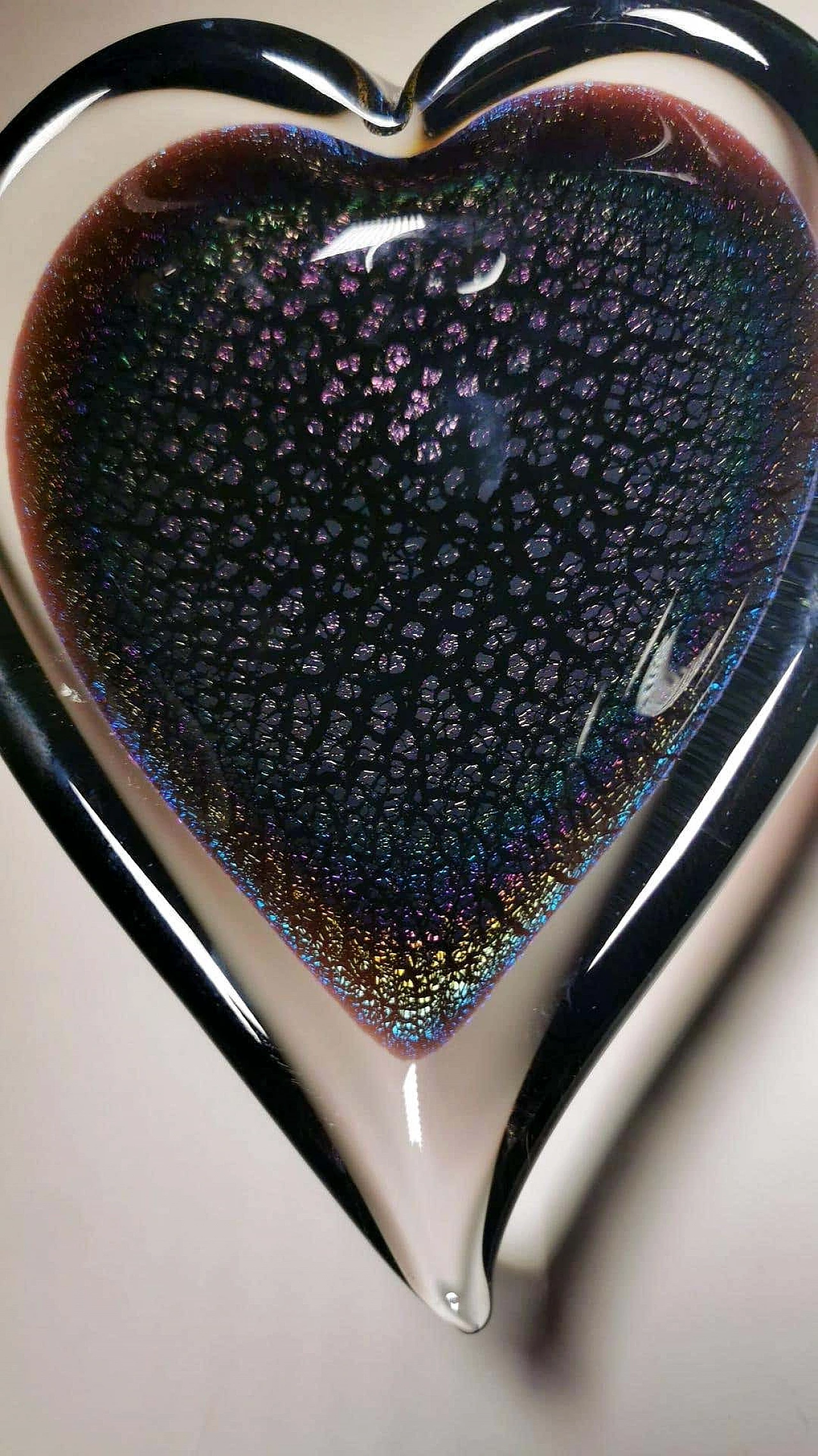 Heart-shaped submerged glass ashtray by FM Konstglas, 1960s 10