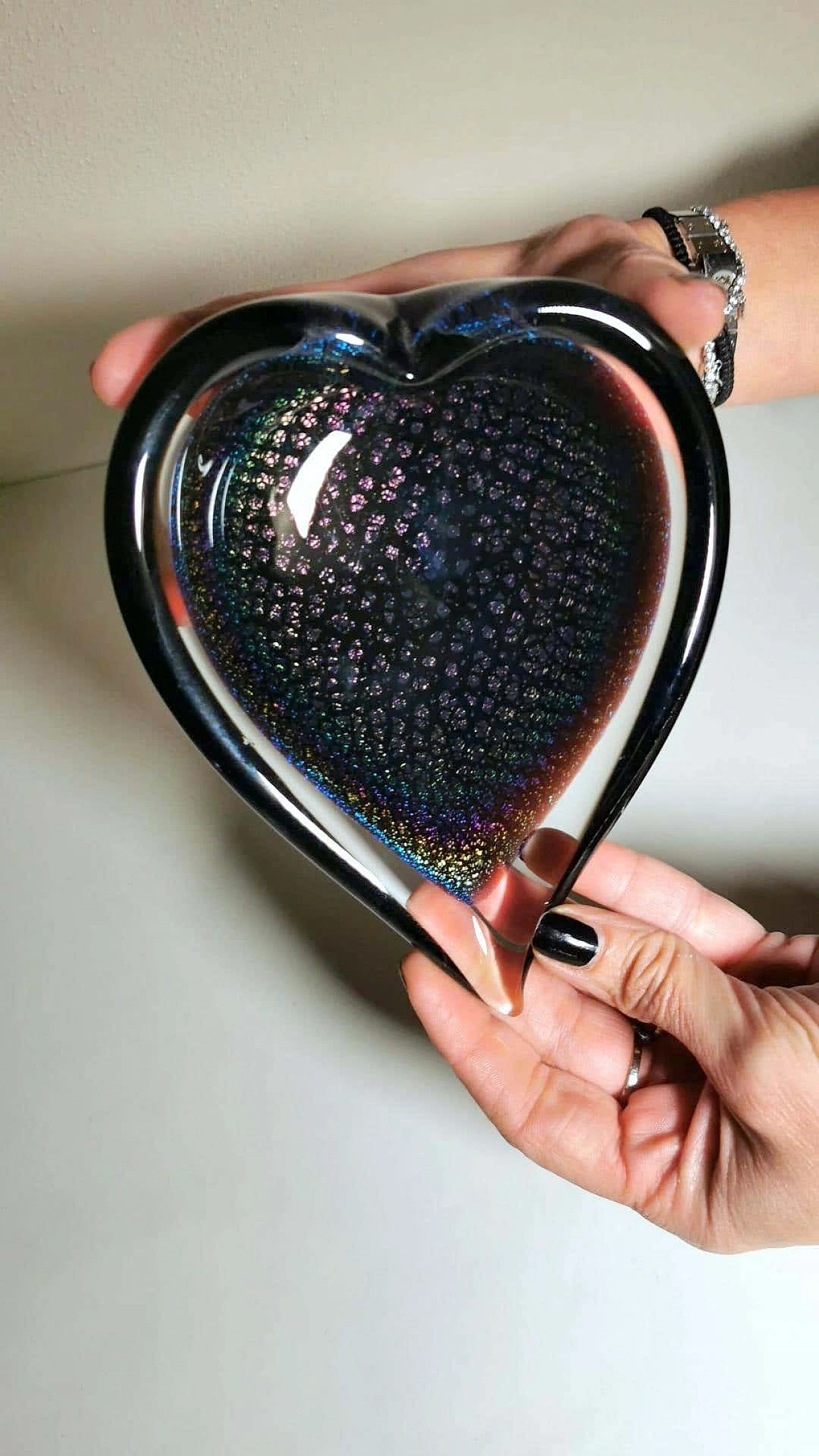 Heart-shaped submerged glass ashtray by FM Konstglas, 1960s 14