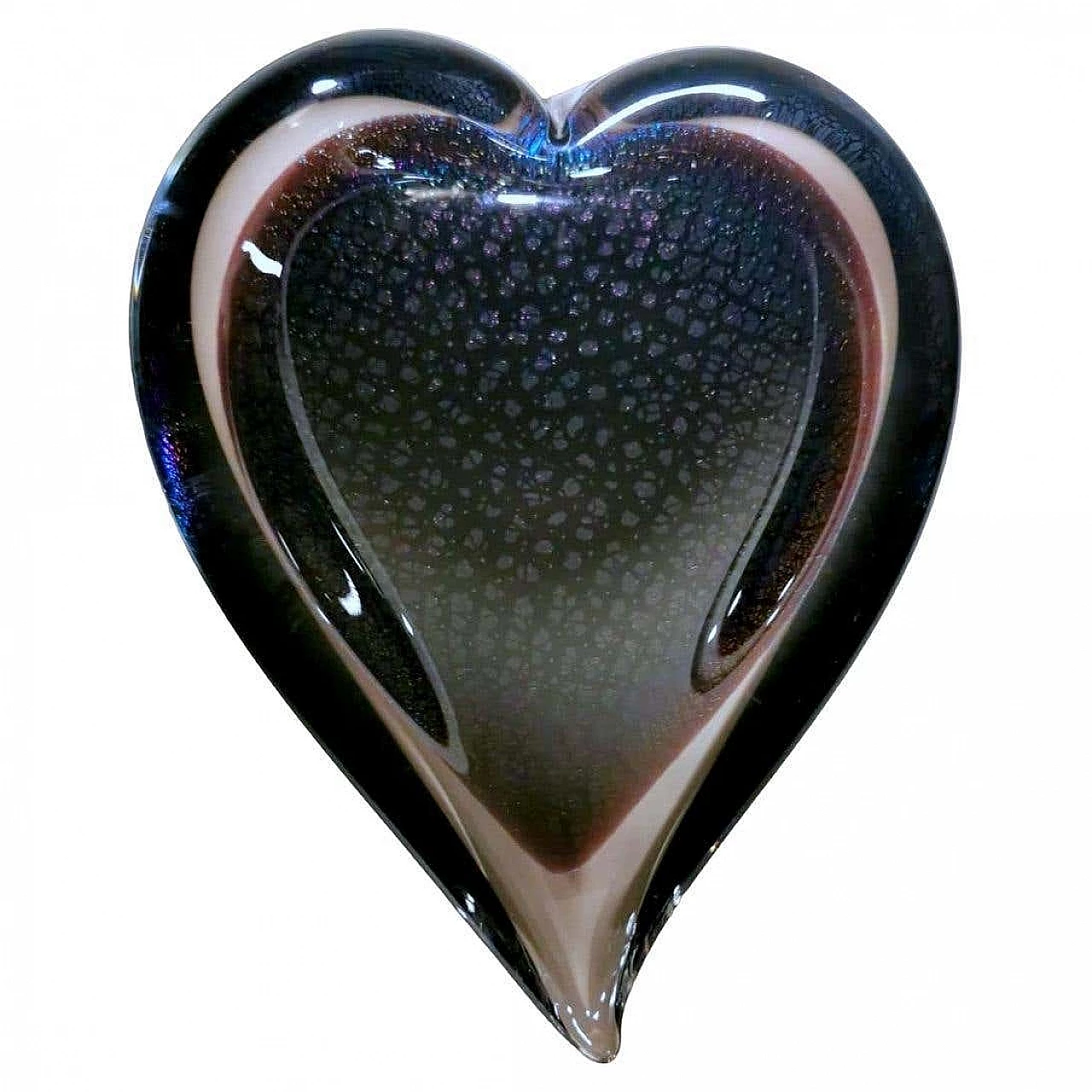 Heart-shaped submerged glass ashtray by FM Konstglas, 1960s 15