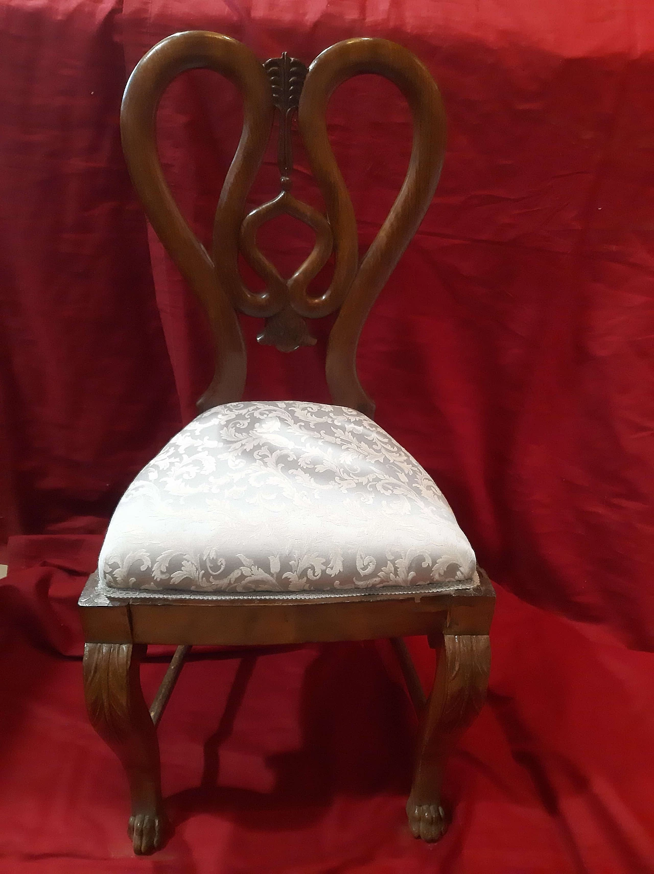 Rosewood chair with padded seat, 19th century 1