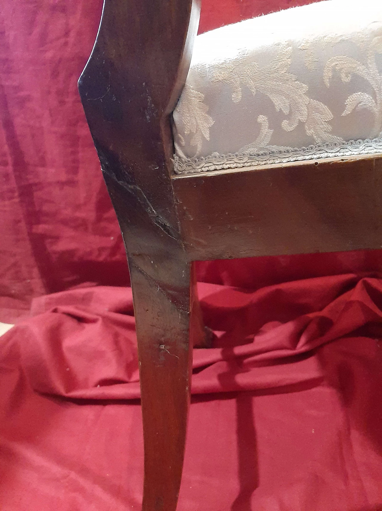 Rosewood chair with padded seat, 19th century 4