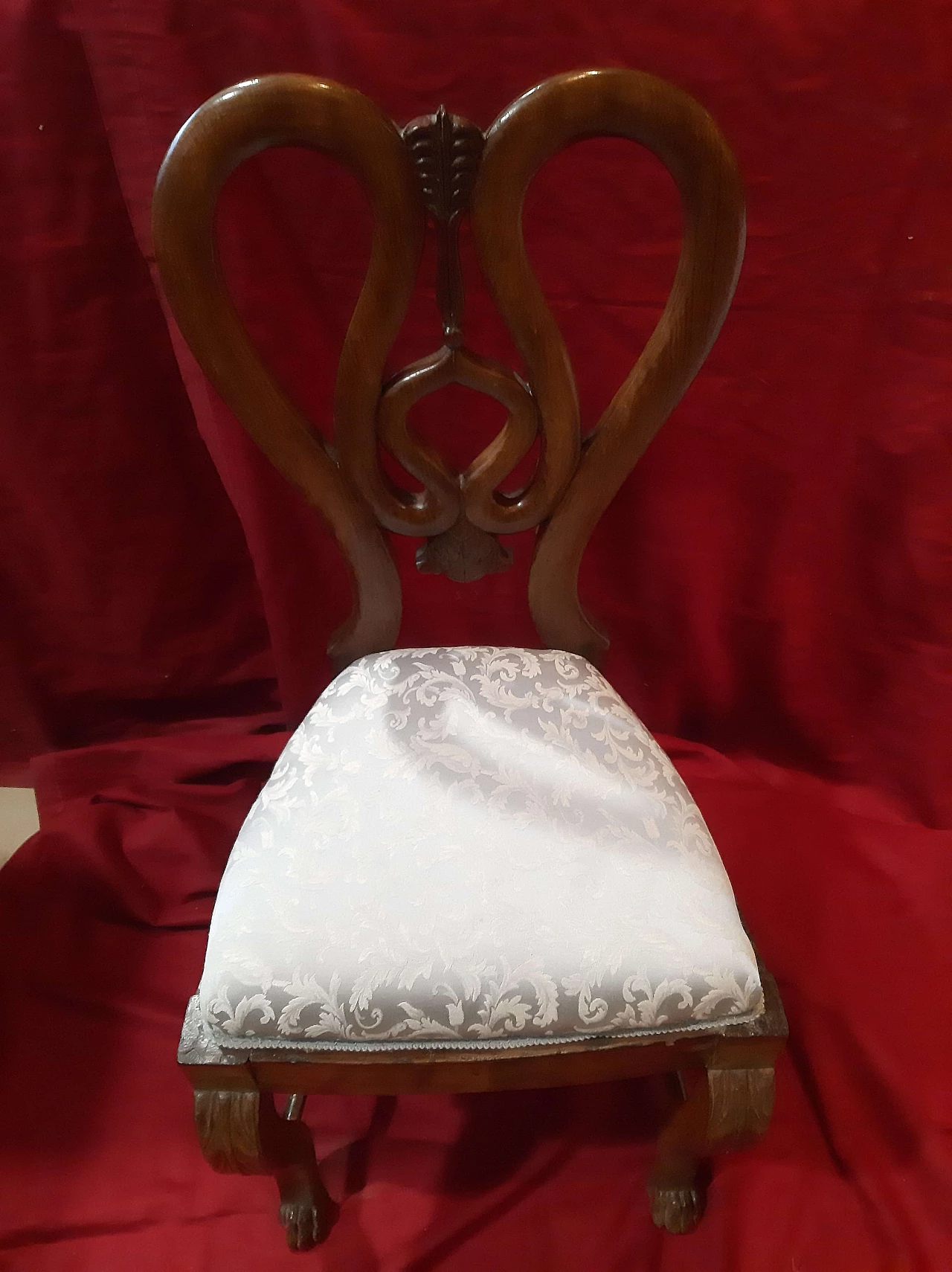 Rosewood chair with padded seat, 19th century 5