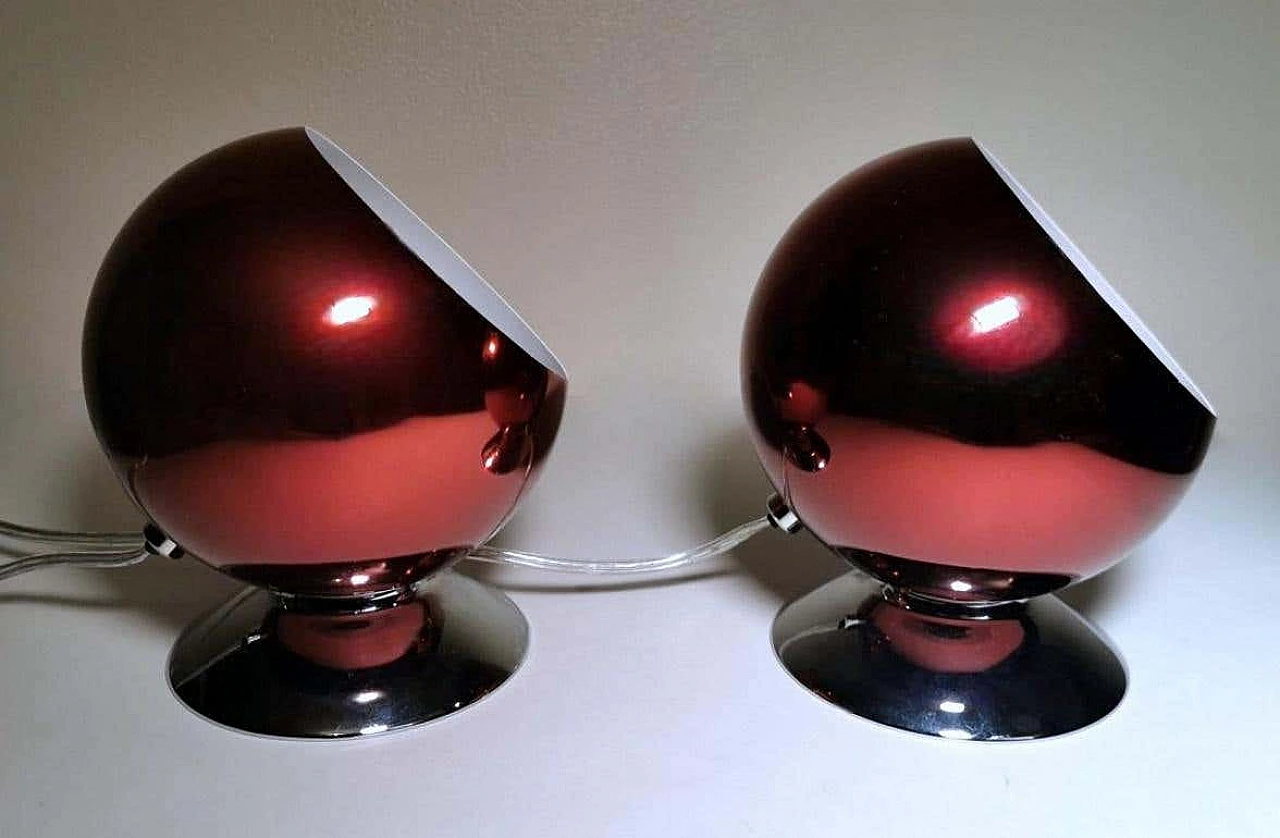 Coppia di lampade da tavolo Space Age attribuite a Gepo, anni '70 1