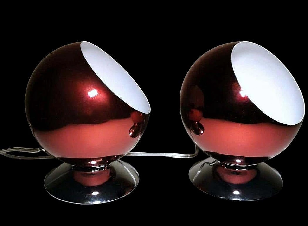 Coppia di lampade da tavolo Space Age attribuite a Gepo, anni '70 2